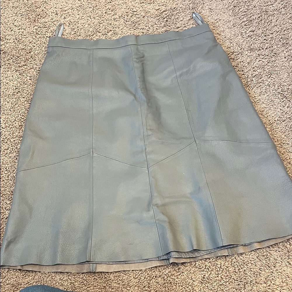 Chic A-Line Gray Leather Skirt